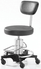 Hydraulic Surgeon's Stool with upholstered back